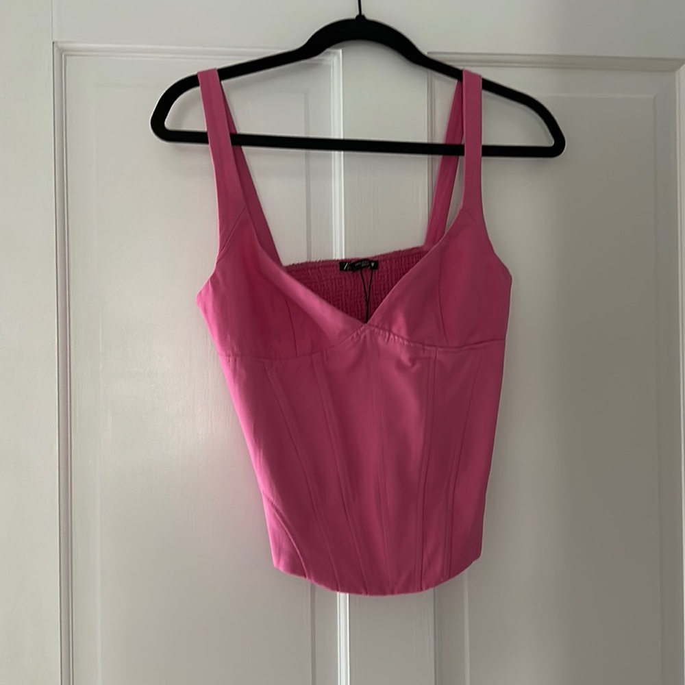 Zara Size S Pink Linen Blend Corset Top. Used once.